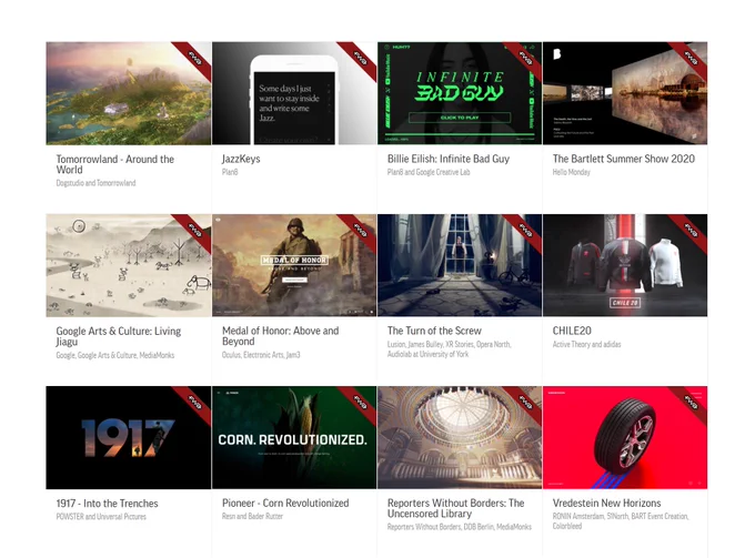 FWA of the Month winners and finalists for FWA of the Year and FWA People's Choice Award 2020