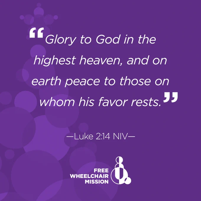 Glory to God in the highest heaven and on earth peace to those whom his favor rests Luke 2:14 NIV quote