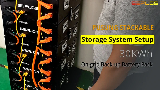 30KWh Off-grid Backup Battery Pack with Growatt Inverter Solar Energy Storage System Setup