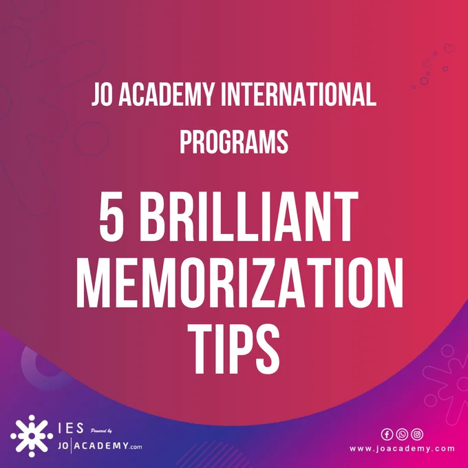 No matter if you are studying or enjoying your Christmas holiday, you could still benefit from learning how to master memorization tips to speed up your scores. With Jo Academy, you can stay as focused and organized as possible in preparing intensively for your online courses.
One of the most challenging situations students experience is when they try to store a big amount of information from various subjects. This is why is so beneficial to learn a few important memorization tips which will save your grades and support you to nail your exams.
Chain Method
The chain method works best especially when you have a list of short items, thus you could connect them into one coherent sentence or story. In this technique, you could learn to associate a visual cue to every word. Work your way up to applying it to abstract concepts, by practicing this technique with simple words.
Learn Incrementally
