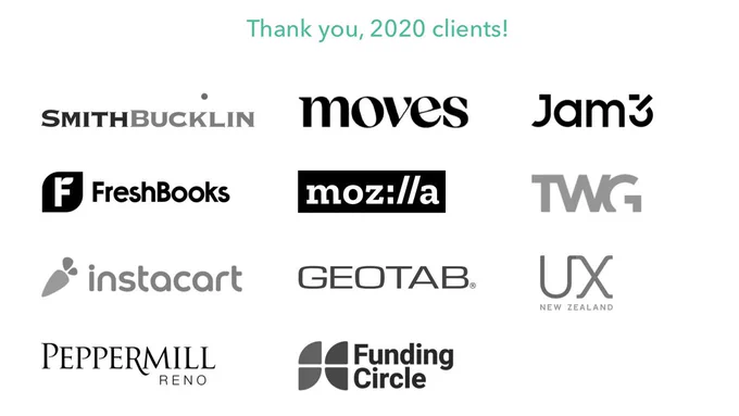 An array of logos representing Brazen's 2020 clients