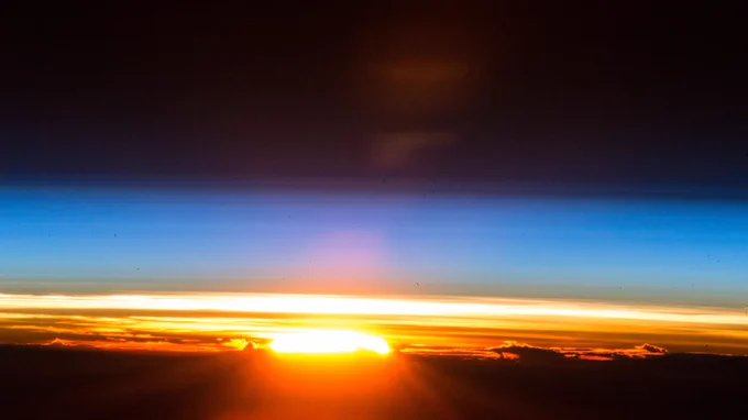 Happy New Year! The station orbits the Earth at 17,500 miles per hour (28,000 kilometers per hour) enabling the crew to see 16 sunrises and sunsets each day.