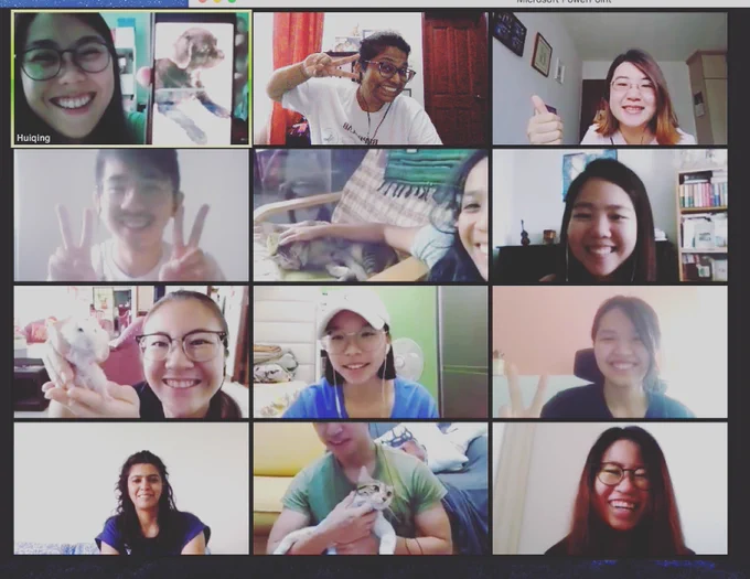 Very first lab meeting via zoom during lockdown.