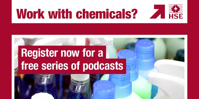 Work with chemicals? - Bottles of cleaning chemicals in storage