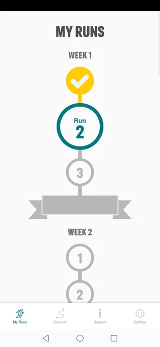 Couch to 5k app screen