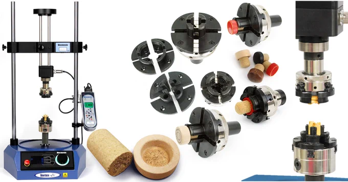 Vortex-dV Motorised Torque Tester With AFTI display for adhesive bond strength testing with stopper samples 