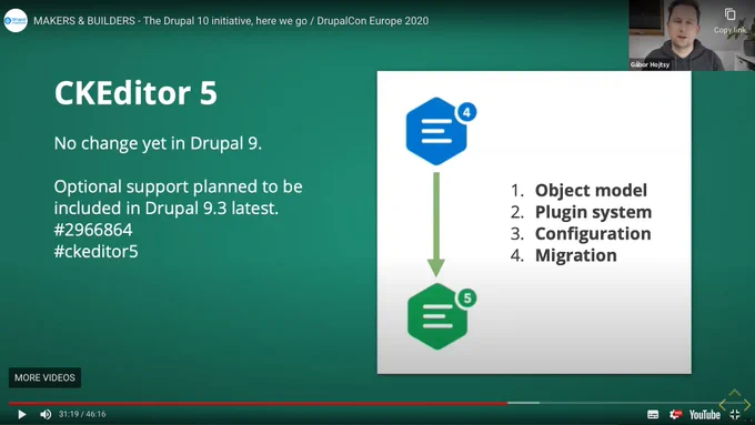 The Drupal 10 readiness initiative - here we go; session screenshot