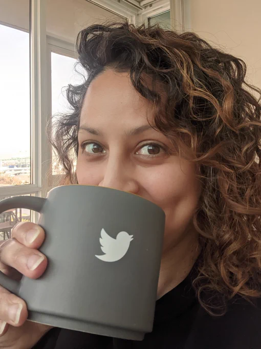 Drinking from Twitter mug