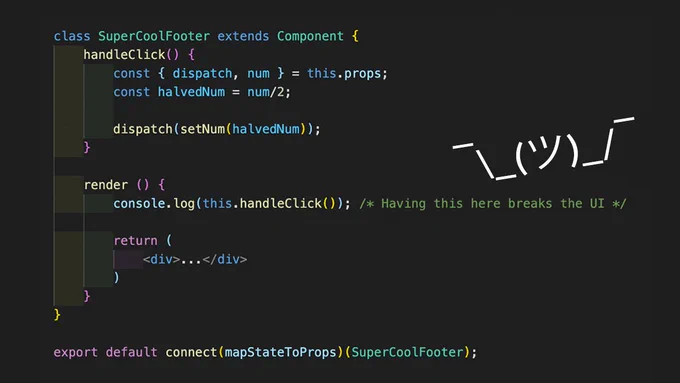 Some NextJS   React-Redux code that doesn't work due to having a console.log(function) in the render()