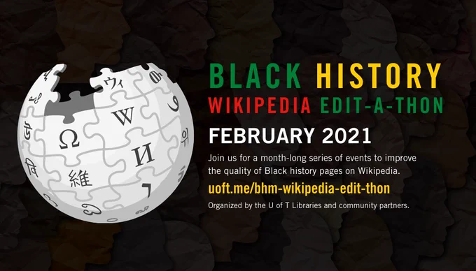 Black History Month Wikipedia Edit-A-Thon promotional banner.
