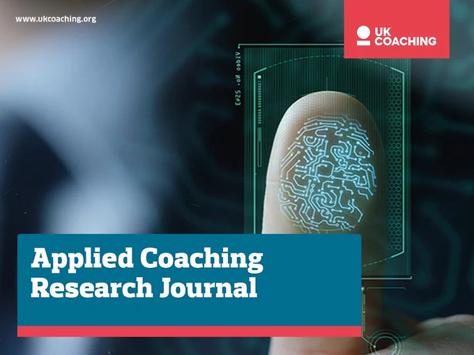 UK Coaching branded picture to promote the Applied Coaching Research Journal