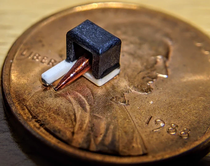 a conical RF inductor on a penny