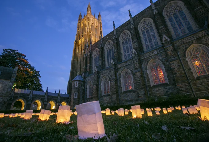 On January 19, 2021, The Duke Chapel bell will toll 40 times to symbolize approximately 400,000 people who have died of COVID-19.