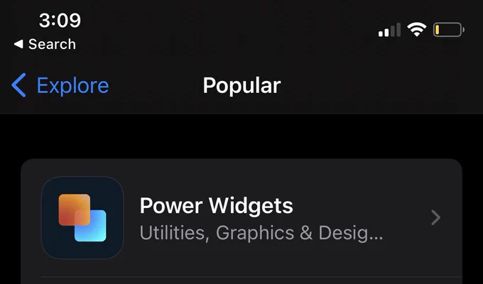 A screenshot of Airport with Power Widgets at the top.