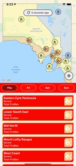 Total #fireban in place for #Thursday 