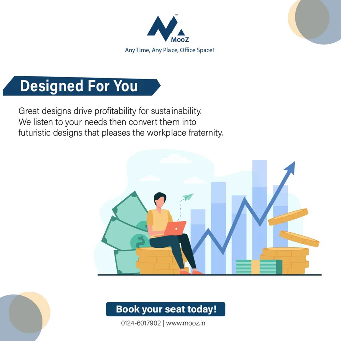 Great things drive profitability for sustainability. We listen to your needs then convert them into futuristic designs that please the workspace fraternity.
•
👉🏻Contact us to Book Your Seat!
📲WhatsApp us on  91 99588 57636
•Like our posts and follow our page for such an amazing post
——–———————–——–———-
•Follow us @moozoffices 
•For More Information visit our website www.mooz.in
#moozoffices #moozoffice #coworkings #coworkingsp #privateoffices #premiumoffice #coworkers #personalgrowth #executiveoffice #businessaddress #businesscenter #ownbusiness #foryou #coworkingindia #coworkingoffice #coworkinglife #coworkingcommunity #coworkerfun #coworkersrock #collaboration #space #workingspace #conferenceroom #mydesktoday #meeting #hasslefree #coworkers #coworkingfacts #virtualoffices #teamwork #designforyou
