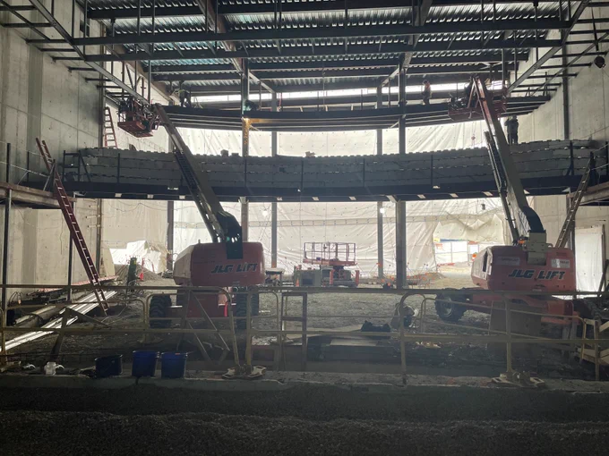 BAA Stage, orchestra pit, auditorium seating
