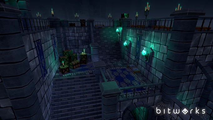 A dark stairwell to an exterior landing.