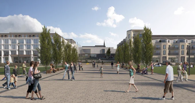 Artist impressions of the proposed redevelopment of Queen's Parade in Bangor