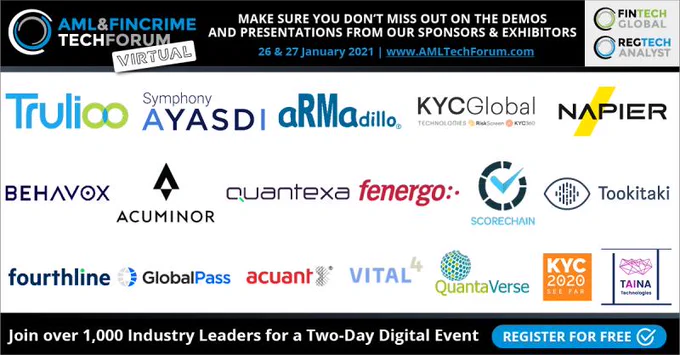 TAINA Technology Sponsors Fintech Global AML & Fincrime Tech Forum