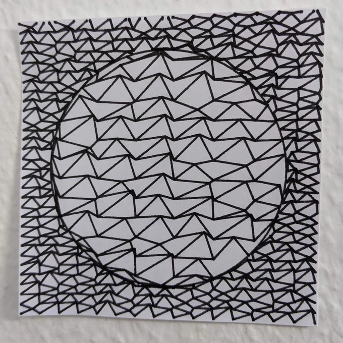 A sketch with many triangle forming a circle