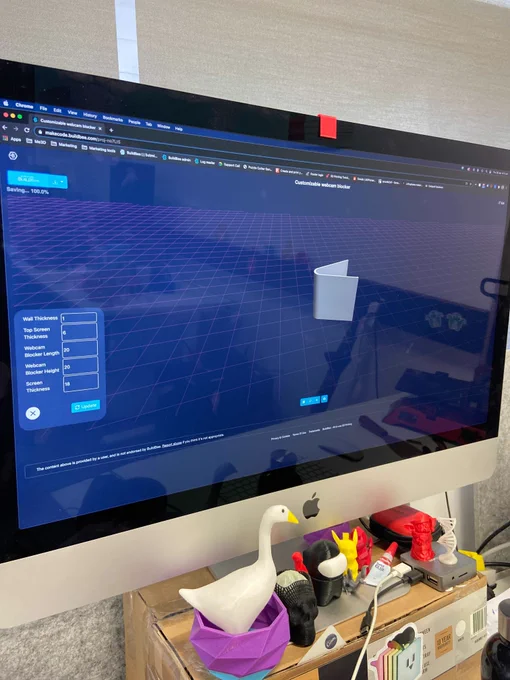 A computer with a webcam blocker installed
