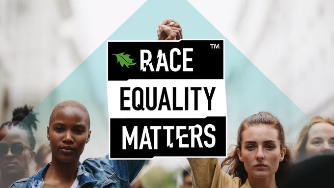 Race Equality Matters artwork of people united to take action