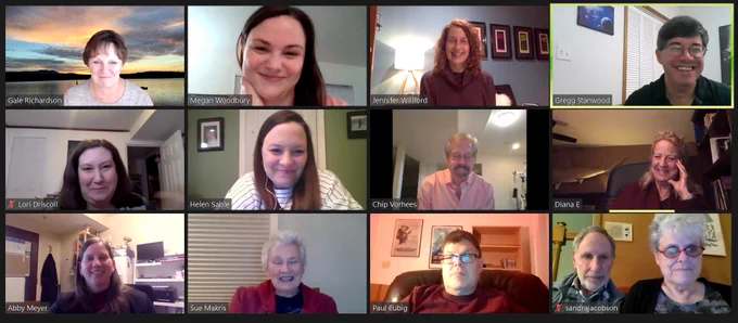 13 members of the Developmental Neurotoxicology Society at the virtual social to kick off the 2021 virtual series!