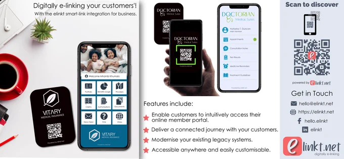 An effective API can give existing and potential customers new reasons to interact with a business and connect with it on a personal level.

🧔 Joe might be your customer, asking the following questions:
Can I view my online portal via my membership card without installing an app ❓
Why is it when I select a feature within your app, it takes me to a different platform❓
Honestly I don't like apps 💡

elinkt has been innovating.

Either visit us at https://elinkt.net/
Scan the QR code using your smartphone camera
Email us at hello@elinkt.net