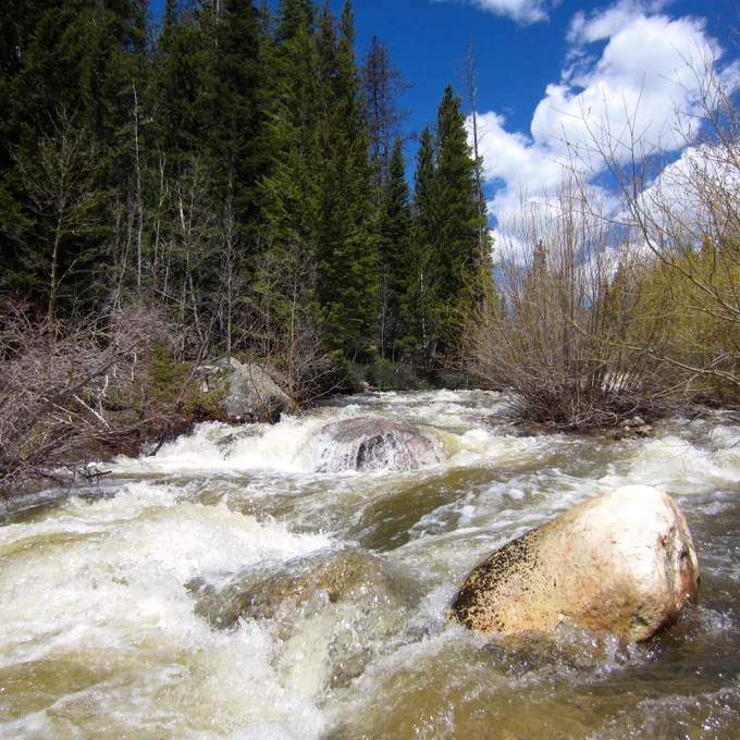 High flow in a Wyoming river due to snowmelt