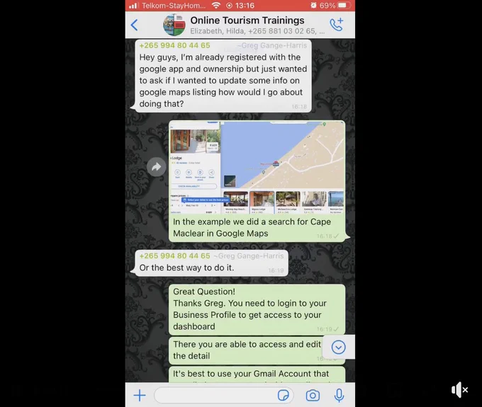 WhatsApp Q&A Session with Malawi Tourism and GIZ