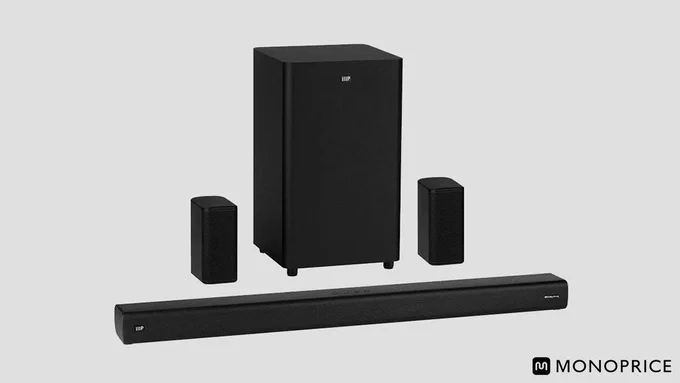 Monoprice debuts Dolby Atmos soundbar with subwoofer and satellite speakers.