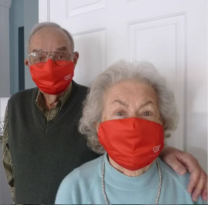 Miami Mergers John Marchant '54 and Helen (Wills) Marchant ’52 sharing their Valentine's Day masks with us. 