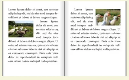 Images floated to the outside margin (away from the binding)