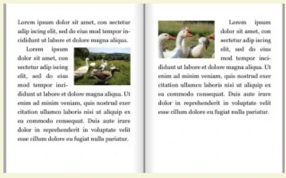 Images floated to the inside margins (towards the binding)