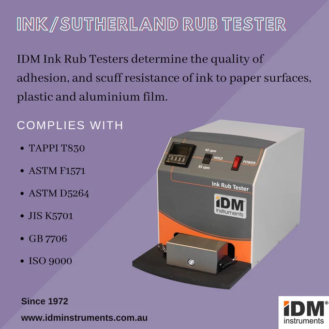 Ink or Sutherland Rub Tester 