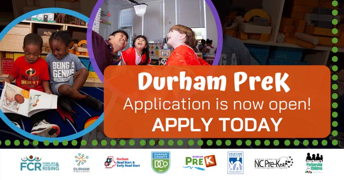Durham PreK
Application is now open!
Apply Today!
