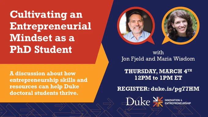 March 4: Cultivating an Entrepreneurial Mindset as a PhD Student