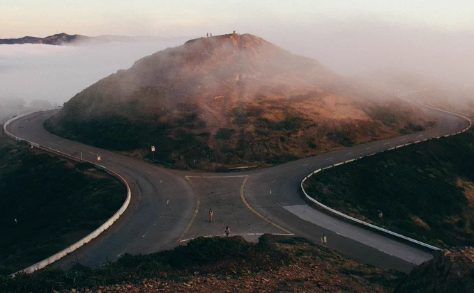 forking road, split road, travel
