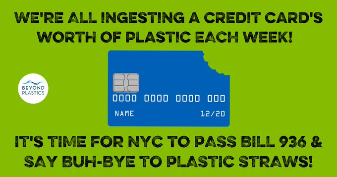 You're eating, swallowing or breathing in about 2,000 tiny pieces of plastic each week, an amount equal to the weight of one credit card. More: https://www.usatoday.com/story/news/nation/2019/06/12/plastic-youre-eating-credit-cards-worth-plastic-each-week/1437150001/