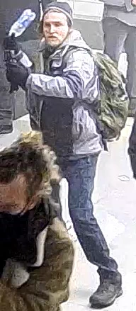 The FBI is seeking information on this person, who participated in the U.S. Capitol violence on January 6. If you know him, visit tips.fbi.gov.