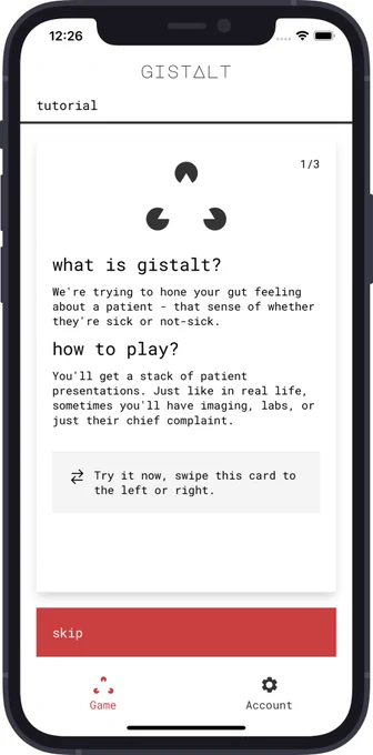 Screenshot of the gistalt app.
