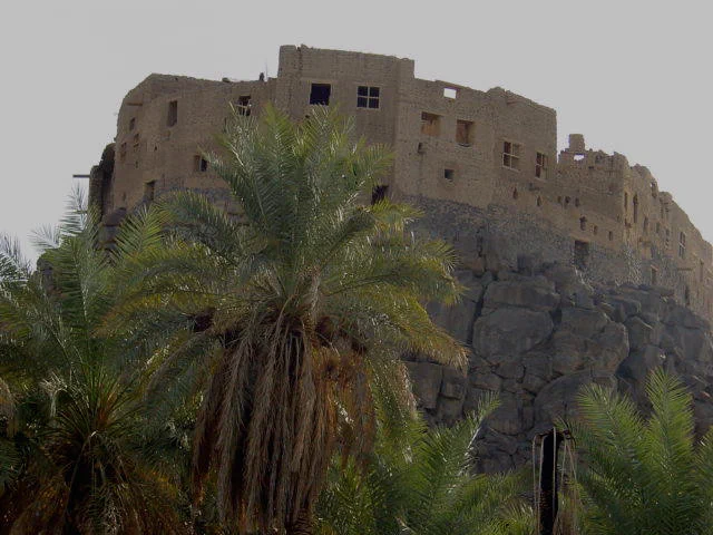 Khaybar, Saudi Arabia, 2012 (R. Shah/Diarna Geo-Museum of North African & Middle Eastern Jewish Life). 

Just off the main road heading north—about 95 miles outside of Medina—are the remains of Khaybar, a striking oasis that is home to a series of Jewish fortresses. At the summit of what is still known as the "Mountain of the Jews" is the Jewish fortress of Qamos. Essentially forgotten by Jews today, this ancient center of Jewish life is remembered throughout the Muslim world, and particularly by Shi’a, as the scene of a pivotal battle in early Islamic history.