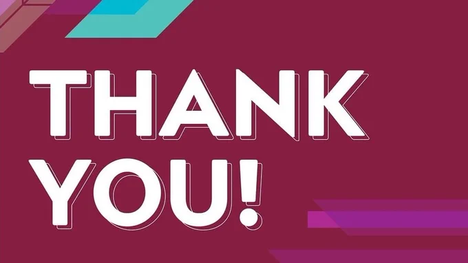Text reads: "Thank You"
Maroon background with teal, purple, and maroon stripes
Giving day logo in top right corner
