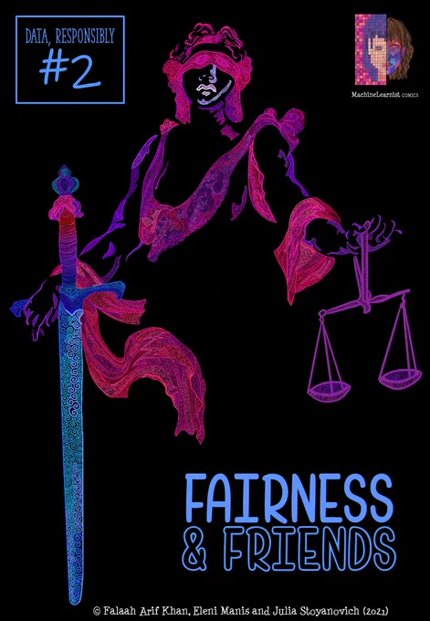 Line art portrait of the statue of the Woman of Justice, based on Themis, the Greek goddess of divine justice