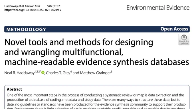 Screenshot of Novel tools and methods for designing and wrangling multifunctional, machine-readable evidence synthesis databases