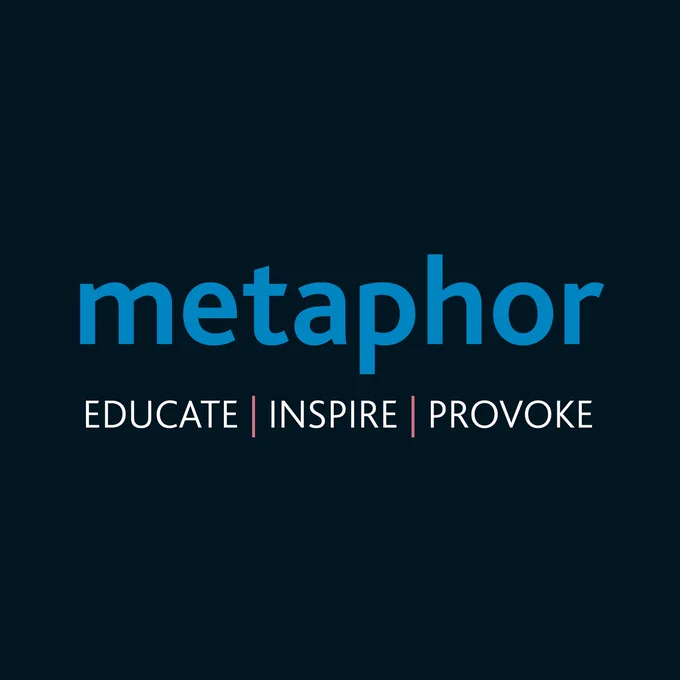 Image of Metaphor Designs logo with the words Educate Inspire Provoke 