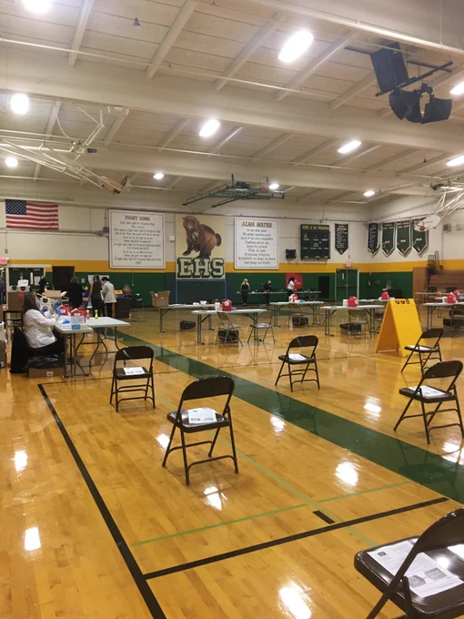 Vaccination pop up set up