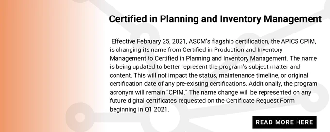 CPIM NAME CHANGE FAQS