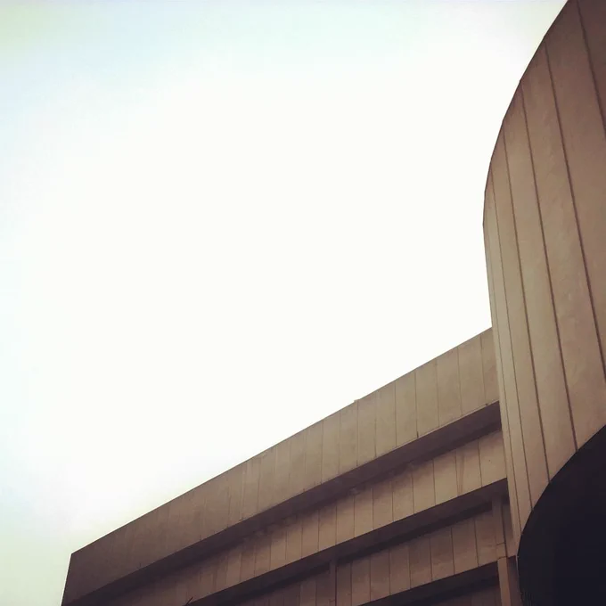 Abstract photo looking up at a corner of the former Birmingham Central Library